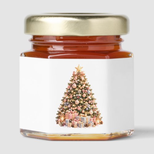 Beautifully Decorated Christmas Tree with Gift Box Honey Jar Favors