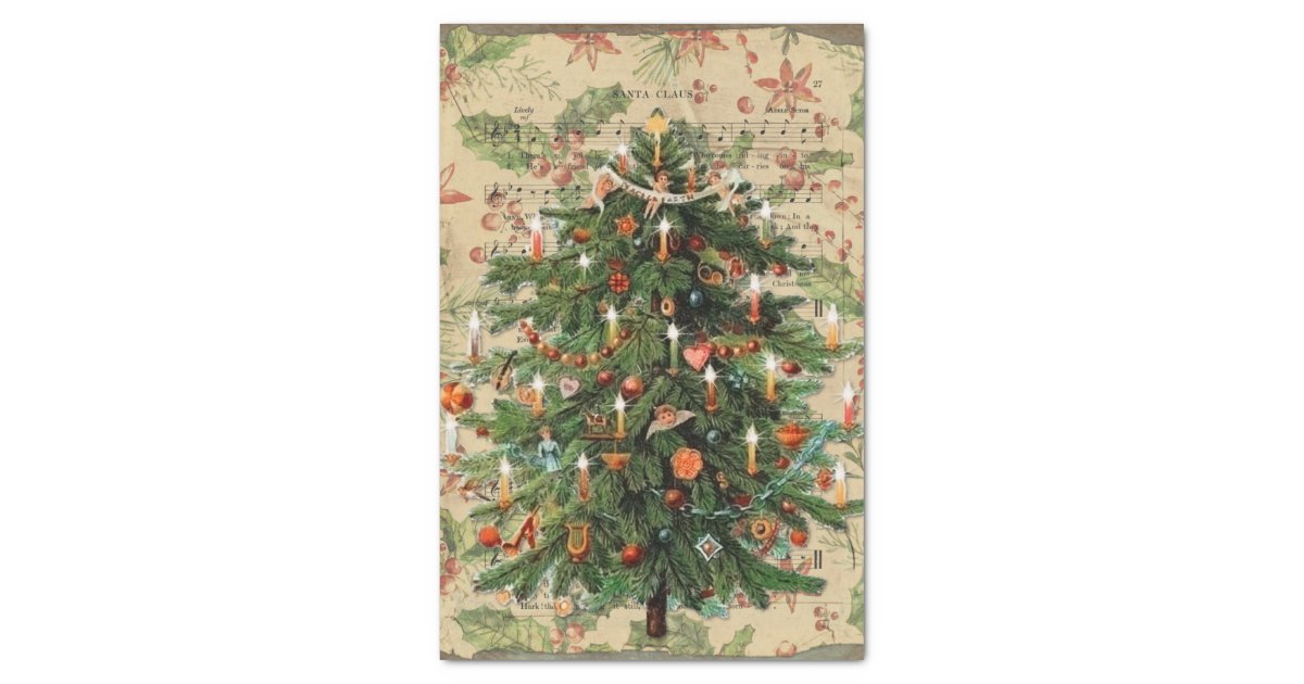  Fir Tree Printed Tissue - Christmas Tissue Paper - Christmas Tissue  Paper for Gift Wrapping - Tissue For Gift Bags - Decorative Tissue for  Decoupage - Winter Holiday Tissue Paper