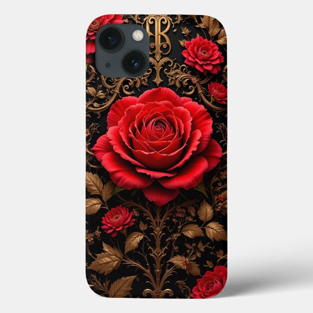 Beautifully designed red rose Case-Mate iPhone case (Back)