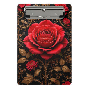 Beautifully designed red rose mini clipboard