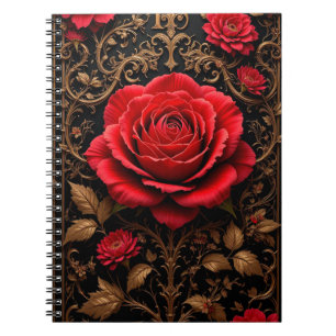 Beautifully designed red rose notebook