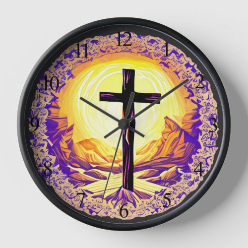 Beautifully Detailed Christian Cross Clock