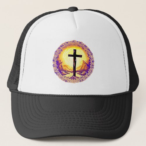 Beautifully Detailed Christian Cross Trucker Hat