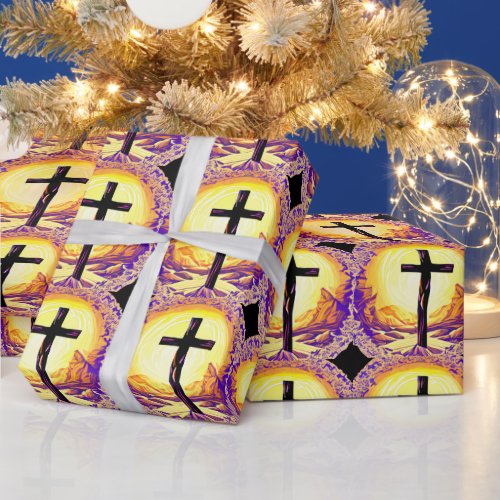 Beautifully Detailed Christian Cross Wrapping Paper