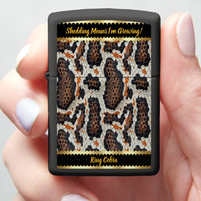 Beautifully displayed snake skin patterns zippo lighter (In Hand)