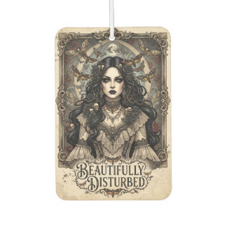 "Beautifully Disturbed" Gothic Woman with Moths Air Freshener