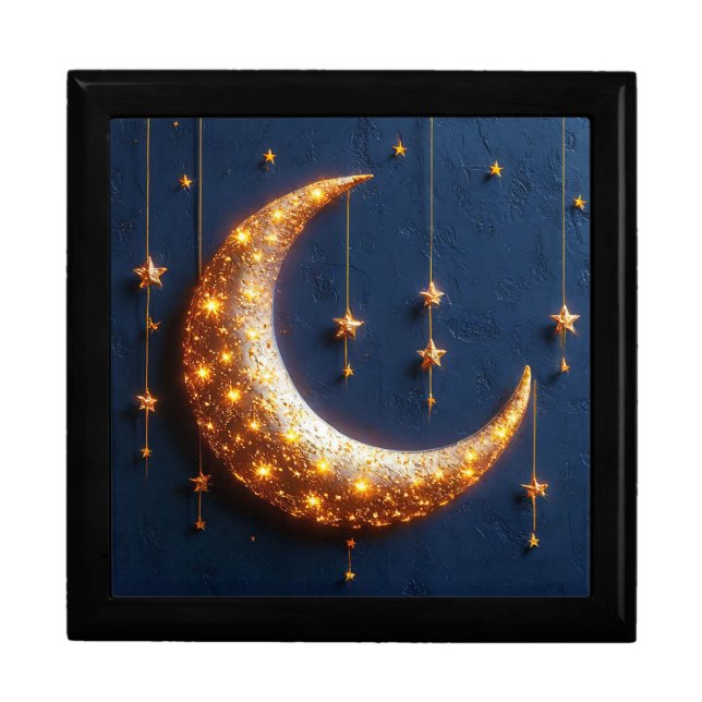 Beautifully illuminated crescent moon gift box (Front)