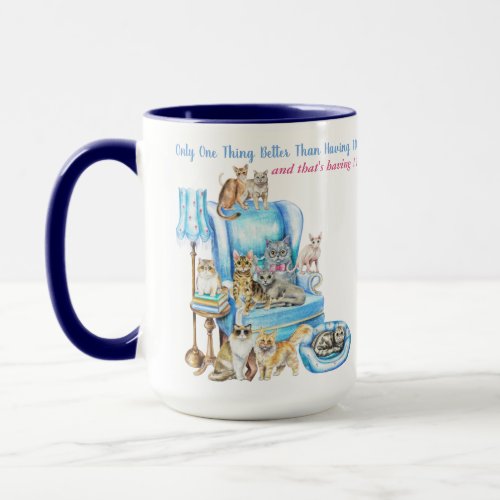 Beautifully Illustrated Crazy Cat Lady Customized Mug