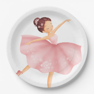 Beautifully illustrated "little Ballerina"  Paper Plates