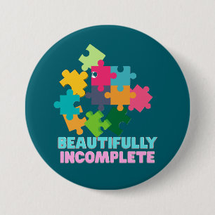 Beautifully Incomplete Colorful Puzzle Piece Button