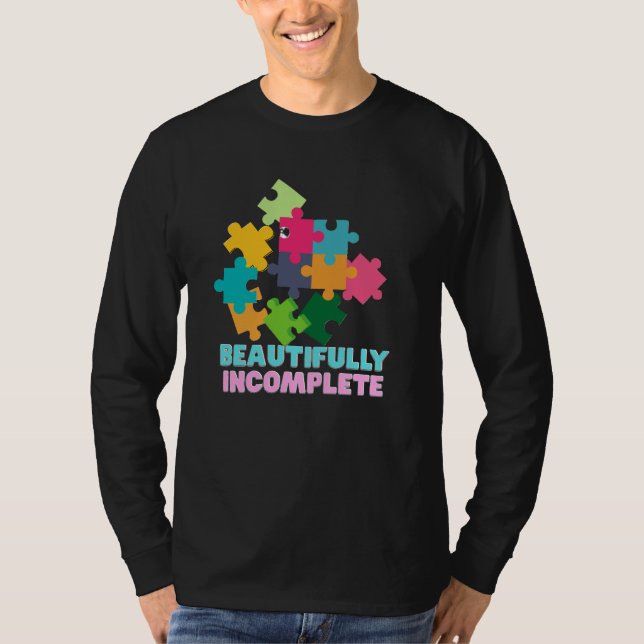 Beautifully Incomplete Colorful Puzzle Piece T-Shirt (Front)