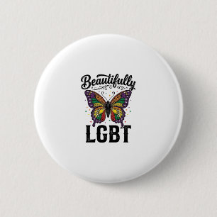 Beautifully LGBT Butterfly Vintage Pride Shirt_1 Button