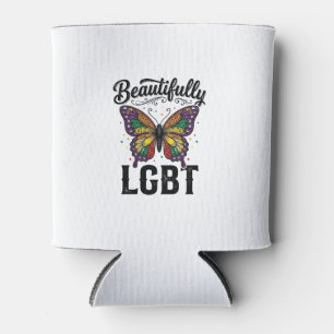 Beautifully LGBT Butterfly Vintage Pride Shirt_1 Can Cooler