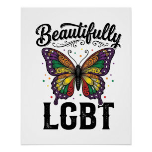 Beautifully LGBT Butterfly Vintage Pride Shirt_1 Poster