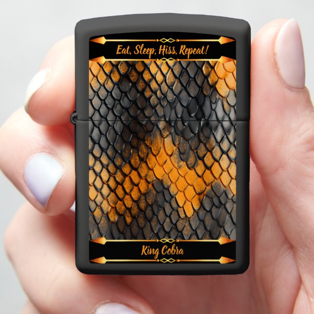 Beautifully patterned snakeskin in warm colors zippo lighter (In Hand)