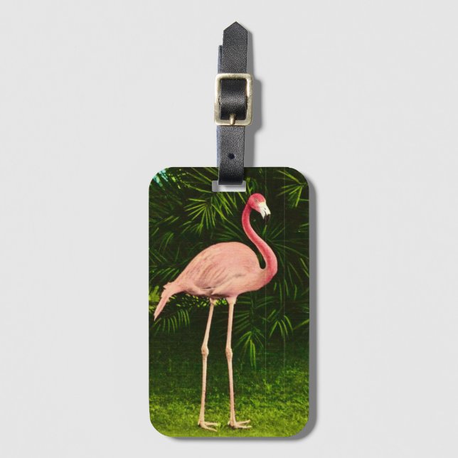 Beautifully Pink Flamingo Luggage Tag (Front Vertical)