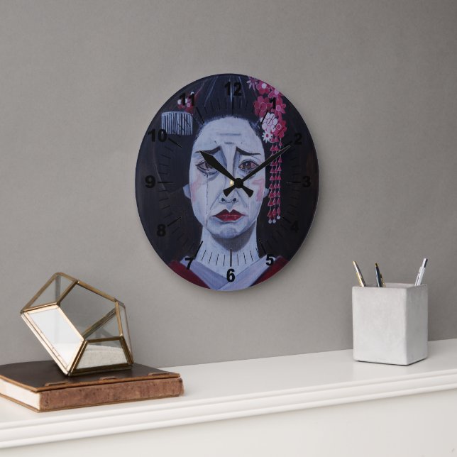 Beautifully Sad Painting by Alfred Fox Large Clock (Office)