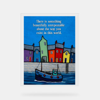 Beautifully Unrepeatable Inspirational Coastal Acrylic Sign