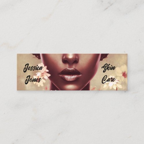 Beautify skin care black woman close up mini business card