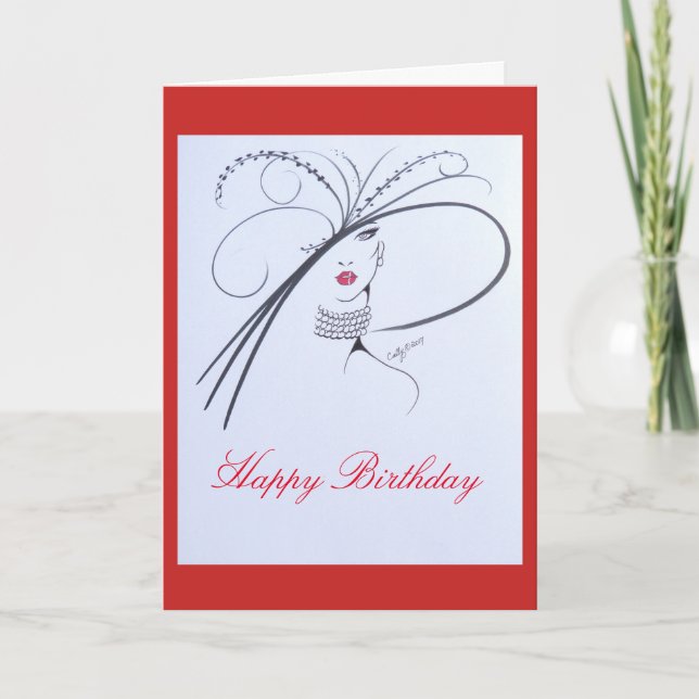 Beautiul Monochrome High Fashion greeting card (Front)