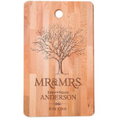 Beautiul Mr & Mrs Bamboo Wooden Cutting Board (Front)