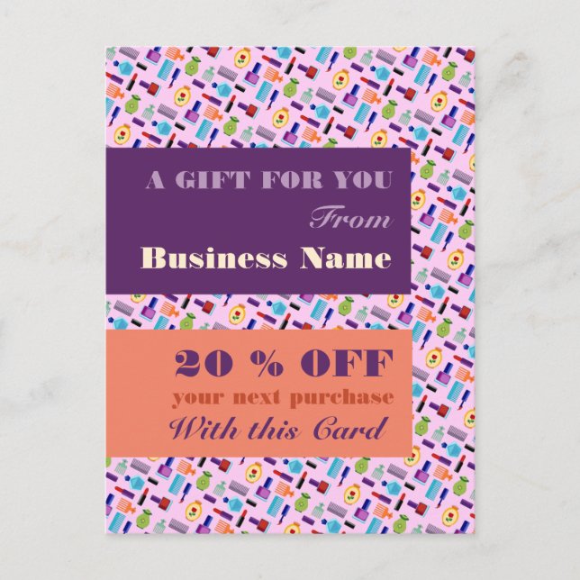 Beauty Accessories Beautician & Hairdresser Girly Postcard (Front)