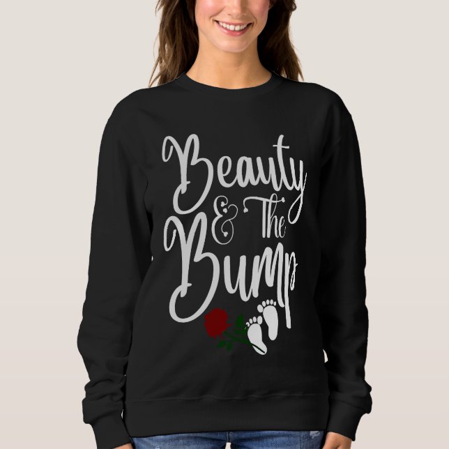 Beauty And Bump Nice Pregnancy Message Sweatshirt (Front)