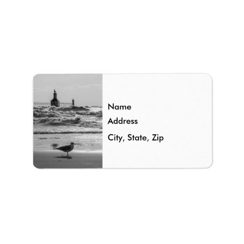 Beauty And Force Grayscale Address Label