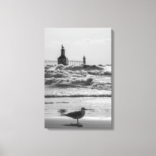 Beauty And Force Grayscale Canvas Print