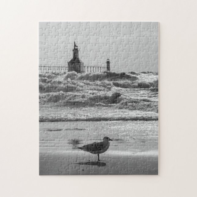 Beauty And Force Grayscale Jigsaw Puzzle (Vertical)