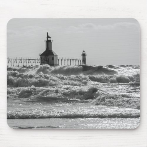 Beauty And Force Grayscale Mouse Pad