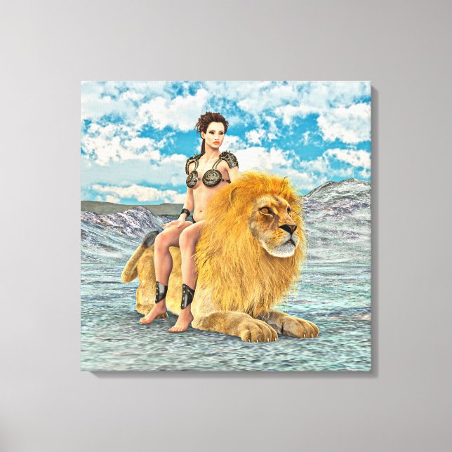 Beauty and Lion Canvas Print (Front)