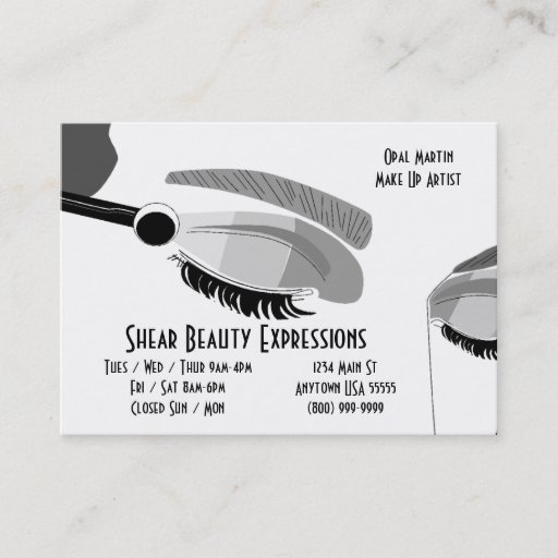 Customizable Beauty And Make Up Business Card