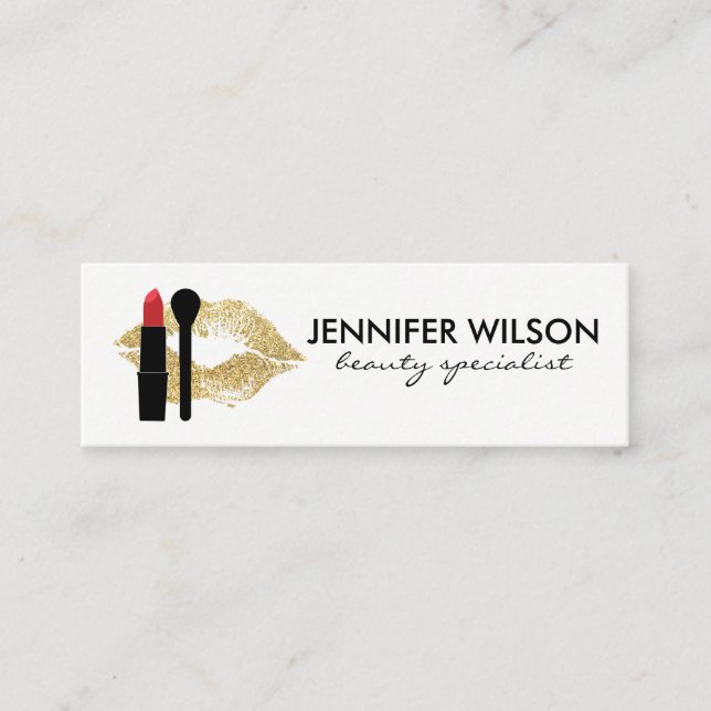 Beauty and Makeup Mini Business Card (Front)