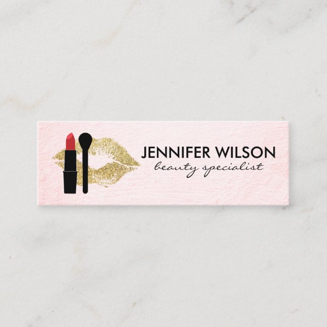 Beauty and Makeup Mini Business Card (Front)