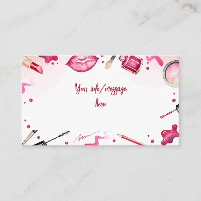 Beauty and makeup spa birthday enclosure card (Front)