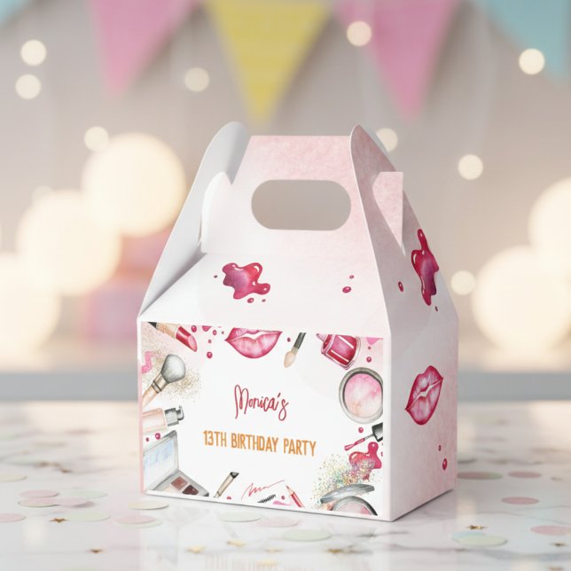 Beauty and makeup spa birthday party favor boxes (Creator Uploaded)
