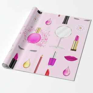 Beauty and makeup wrapping paper