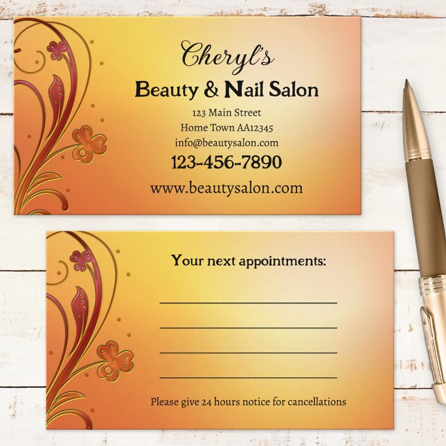Beauty and Nail Salon Appointment Business Card (Creator Uploaded)