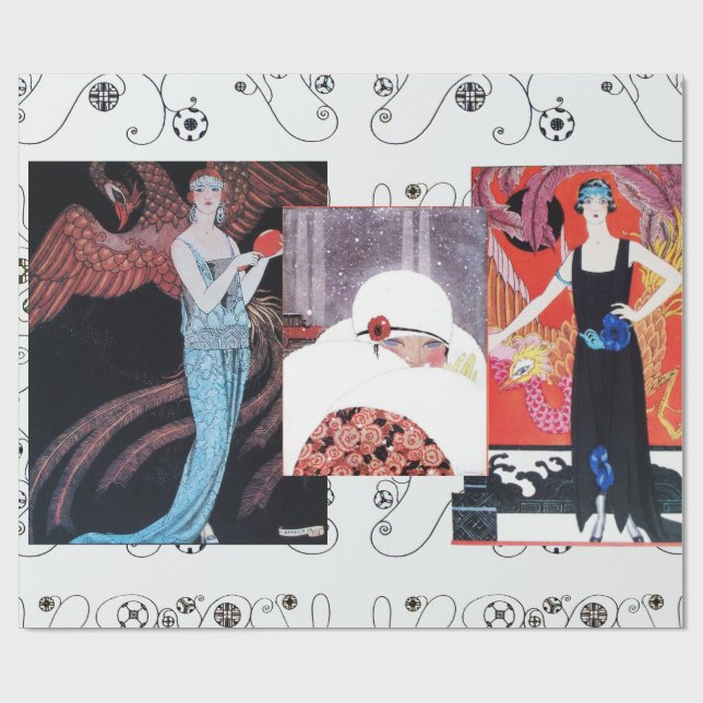 BEAUTY AND PHOENIX,FASHION DESIGNER MAKE UP ARTIST WRAPPING PAPER (Flat)