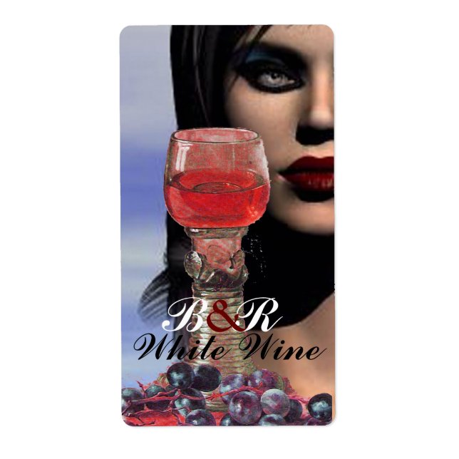 BEAUTY AND RED WINE GLASS Wine Tasting Party Label (Front)
