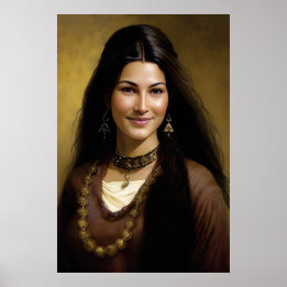 Beauty and Resilience: Portrait of an Afghan woman Poster