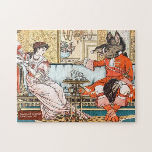 Beauty and the Beast 1800s Captioned Illustration  Jigsaw Puzzle
