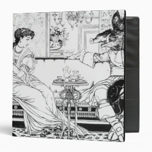 Beauty and the Beast, 1874 (litho) (b/w photo) Binder