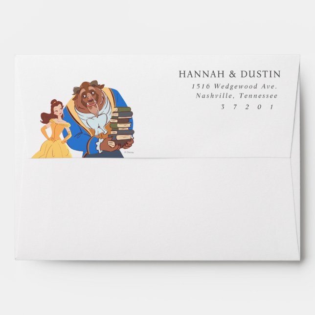 Beauty and the Beast Addressed Wedding  Envelope (Back (Top Flap))