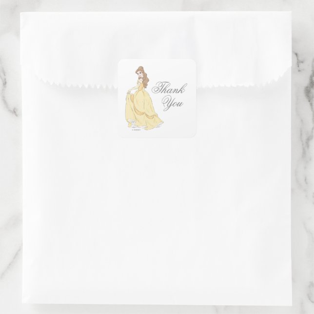 Beauty and the Beast | Baby Shower Thank You Square Sticker (Bag)