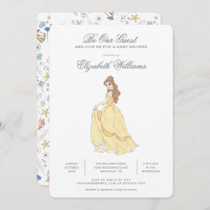Beauty and the Beast   Be Our Guest Baby Shower Invitation