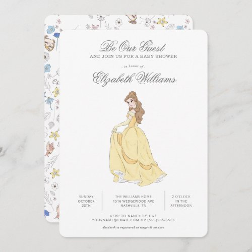 Beauty and the Beast  Be Our Guest Baby Shower Invitation