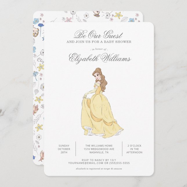 Beauty and the Beast | Be Our Guest Baby Shower Invitation (Front/Back)