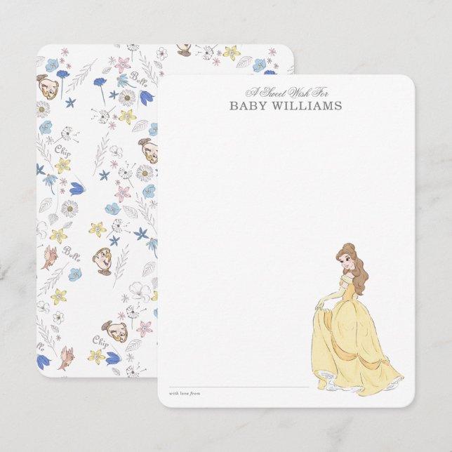 Beauty and the Beast | Be Our Guest Baby Shower Note Card (Front/Back)